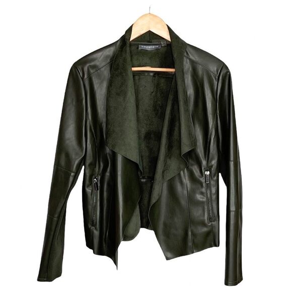 𝅺VEGAN Leather Olive  Jacket - Picture 7 of 10